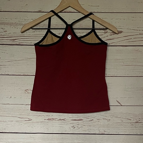 lululemon Racerback Tank Top Red With Black Trim - Picture 2 of 5